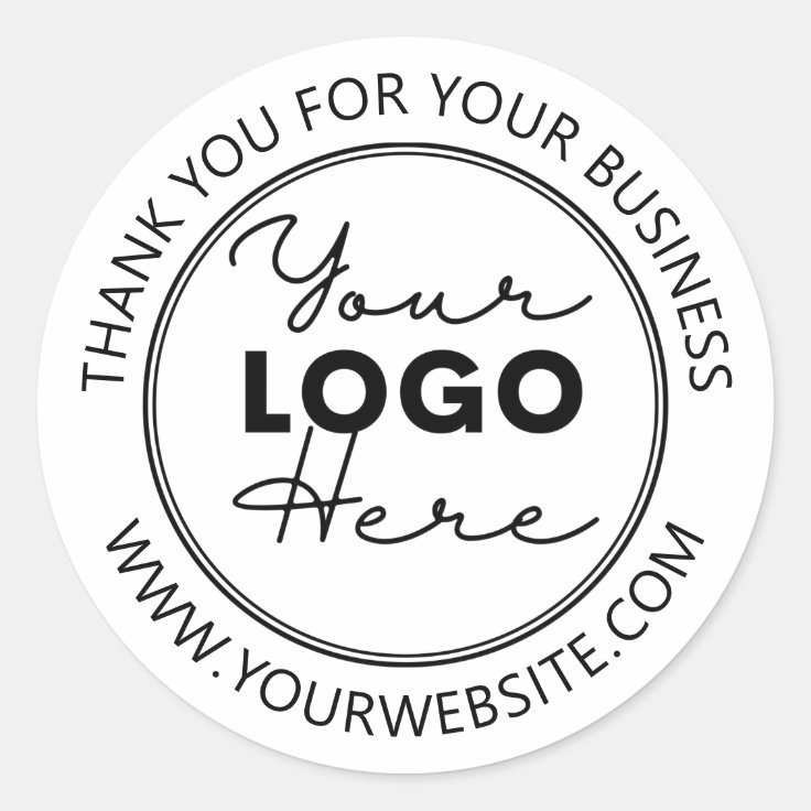 Custom Company Logo Thank You For Your Business Classic Round Sticker ...