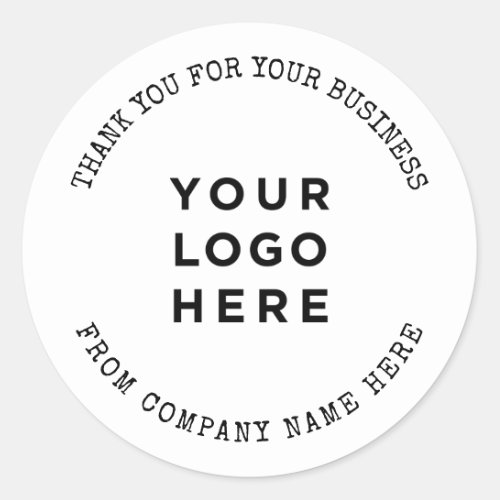 Custom Company Logo Thank You For Your Business Classic Round Sticker