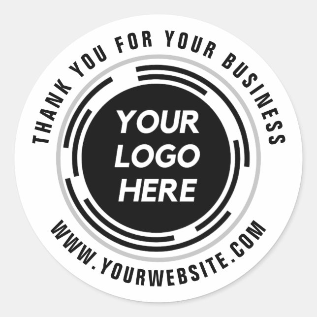 Custom Company Logo Thank You For Your Business Classic Round Sticker (Front)