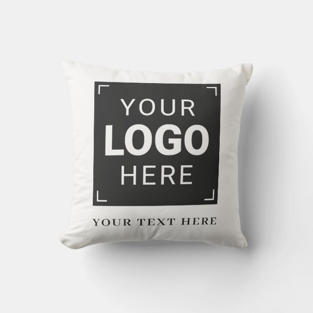 Custom Company Logo Throw Pillow (Front)
