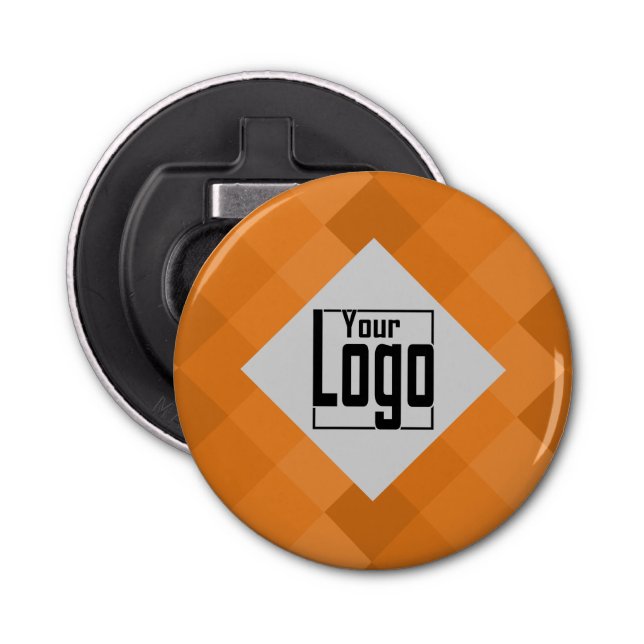 Custom Company Logo Tile Pattern Orange & Gray  Bottle Opener (Front)