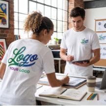 Custom Company Logo TShirt Front & Back Brand Swag
