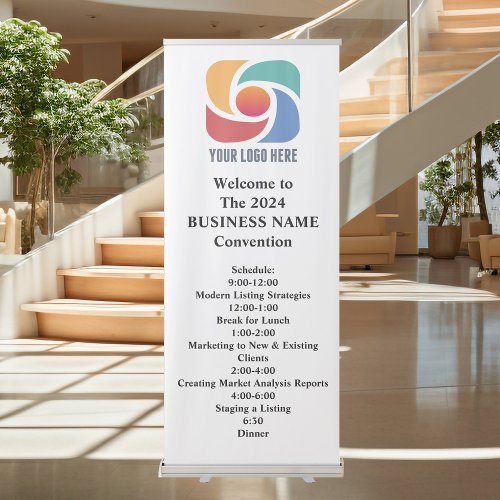 Custom Company Logo Welcome to Business Convention Retractable Banner