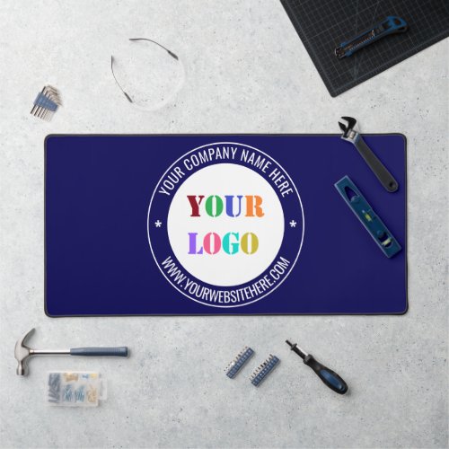 Custom Company Logo with Text Desk Mat Your Colors