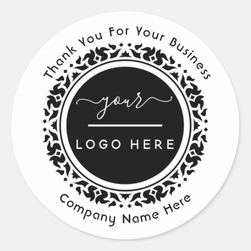Custom Company Logo With Text Holographic Classic  Classic Round Sticker