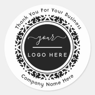 Custom Company Logo With Text Holographic Classic Classic Round Sticker