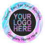 Custom Company Logo With Text Holographic Classic Round Sticker