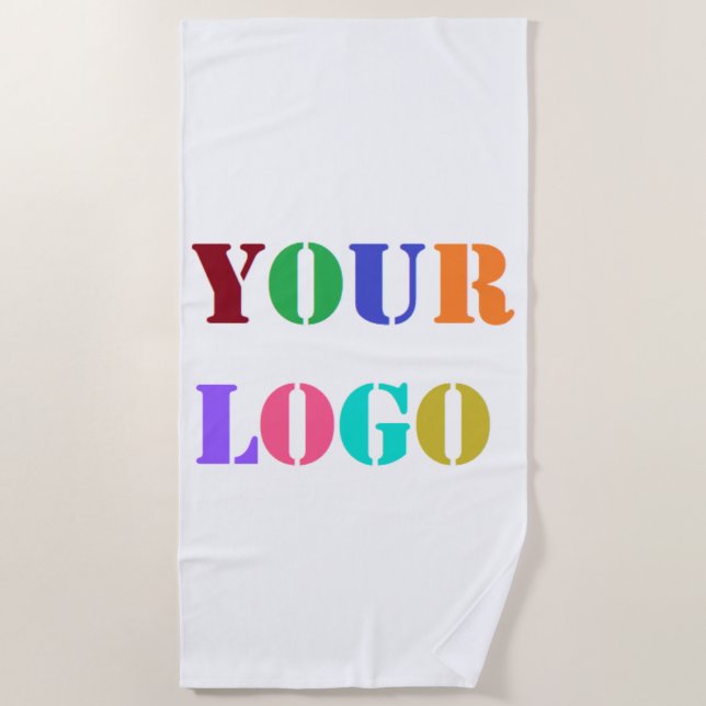 Custom Company Logo Your Business Beach Towel (Front)
