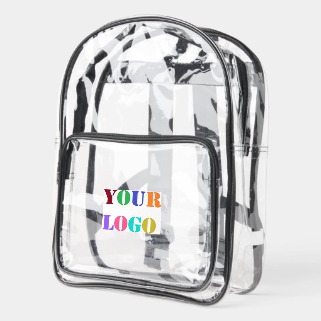 Custom Company Logo Your Business Branded Clear Backpack (Left)