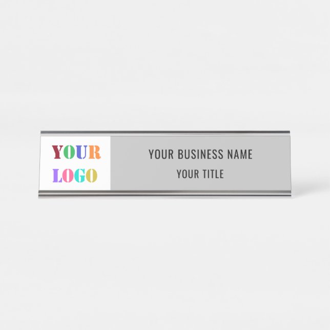 Custom Company Logo Your Business Desk Name Plate (Front)