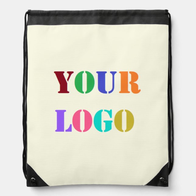 Custom Company Logo Your Business Drawstring Bag (Front)