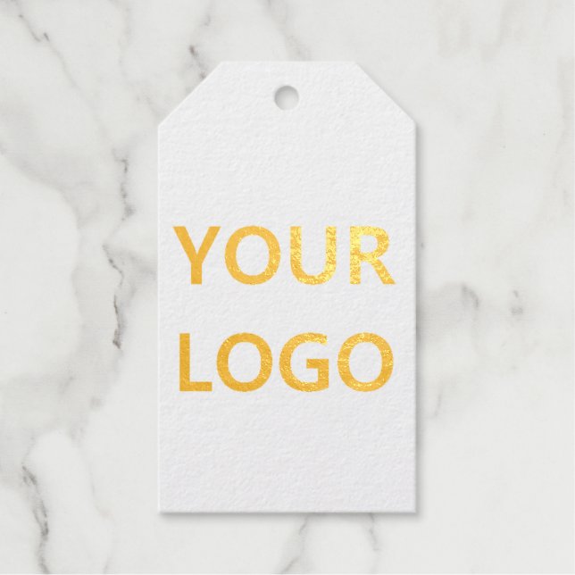 Custom Company Logo Your Business Foil Gift Tags (Front)