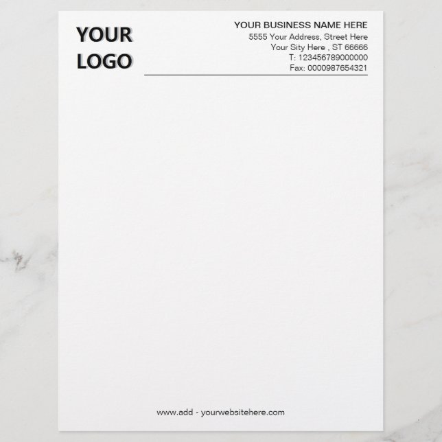 Custom Company Logo Your Business Letterhead (Front)