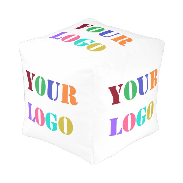 Custom Company Logo Your Business Promotional Pouf (Angled Front)