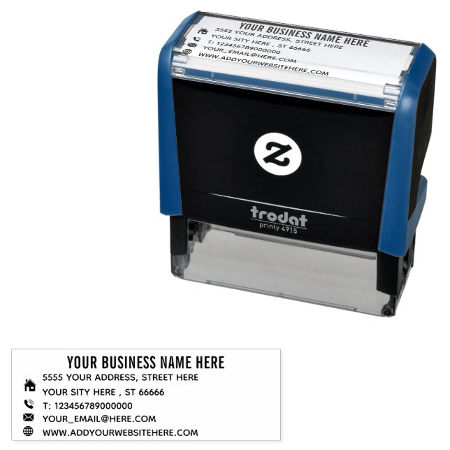 Custom Company Name Address Info Self-inking Stamp (In Situ)