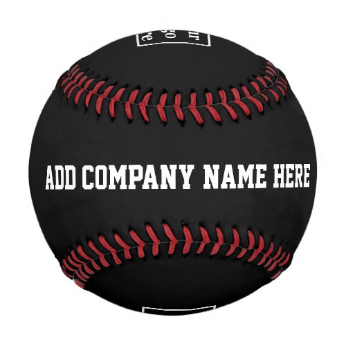Custom Company Name and Your Logo Here on Black Baseball