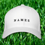 Custom Company Name Business Employee Staff Embroidered Baseball Cap<br><div class="desc">Simple Minimal Custom Custom Company Name Business Employee Staff Elegant White Embroidered Baseball Cap</div>