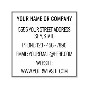 Custom Company Name Info Address Self-inking Stamp