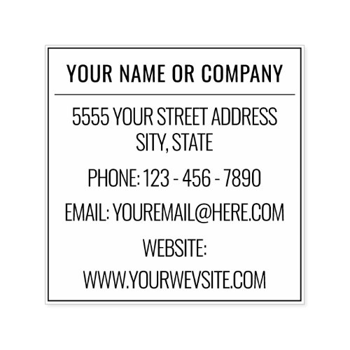 Custom Company Name Info Address Self_inking Stamp