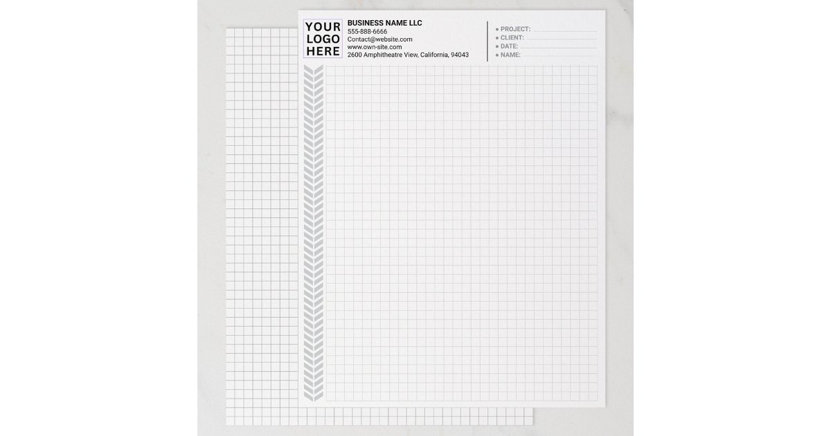 Custom Company Name & Logo | Graph Paper Sheets | Zazzle