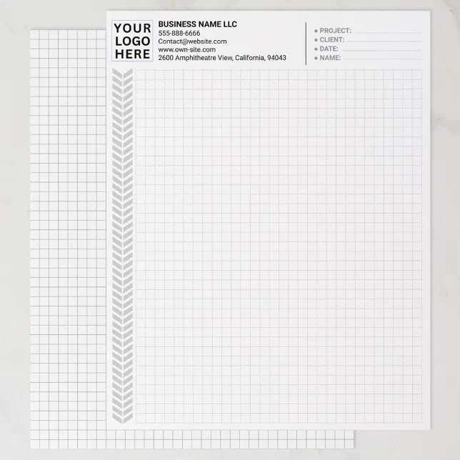 Custom Company Name & Logo | Graph Paper Sheets | Zazzle