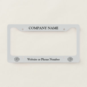 Custom Company Name & Logo Small Business Branding License Plate Frame