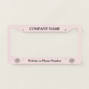 Custom Company Name & Logo Small Business Branding License Plate Frame