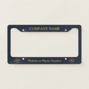 Custom Company Name & Logo Small Business Branding License Plate Frame