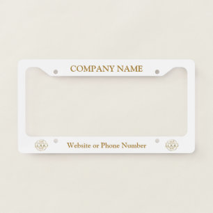 Custom Company Name & Logo Small Business Branding License Plate Frame