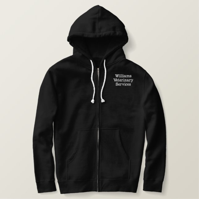 Custom Company Name Multi Color Script Options Embroidered Hoodie (Design Front)