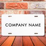 Custom Company Name Or Personal Name License Plate<br><div class="desc">Customize this design and create your personalized License Plate. If the company name is long, you can adjust the font size to fit in. You can TRANSFER this DESIGN on other Zazzle products and adjust it to fit most of the Zazzle items. You can also click the CUSTOMIZE button to...</div>