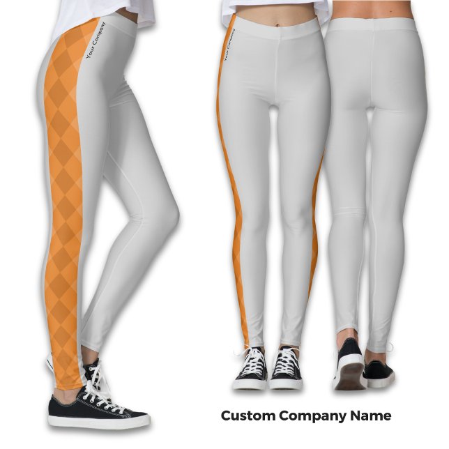 Custom Company Name Orange Accents Gray  Leggings (Creator Uploaded)