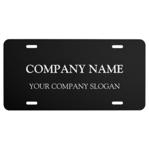 Custom Company Name Slogan Professional Branded License Plate