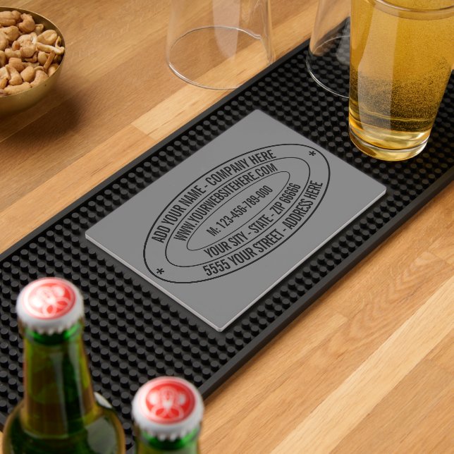 Custom Company Name Text Info Your Business Bar Mat (Insitu (Bar 2))