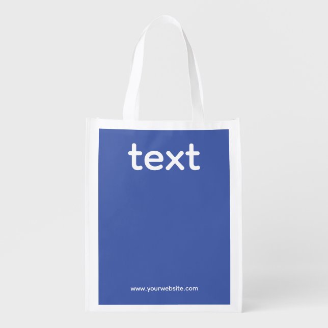 Custom Company Name & Website Address Add Text Grocery Bag (Front)