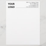 Custom Company Office Letterhead with Logo<br><div class="desc">Simple Personalized Modern Design Your Business Office Letterhead with Logo - Add Your Logo - Image / Address and Contact Information / more - Resize and move or remove and add elements - image / text with customization tool. Choose your colors / font / size ! Please see my others...</div>