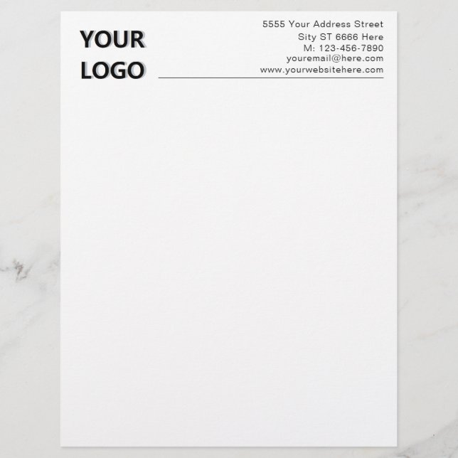 Custom Company Office Letterhead with Logo (Front)