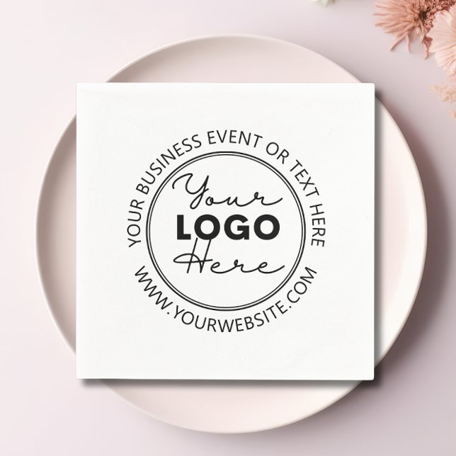 Custom Company or Business Event Logo White Napkins (Creator Uploaded)
