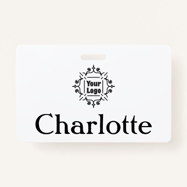 Custom Company or Business Logo and Name Badge (Front)