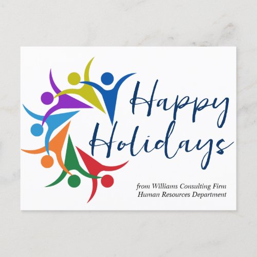 Custom Company Rainbow Human Resources Holiday Postcard