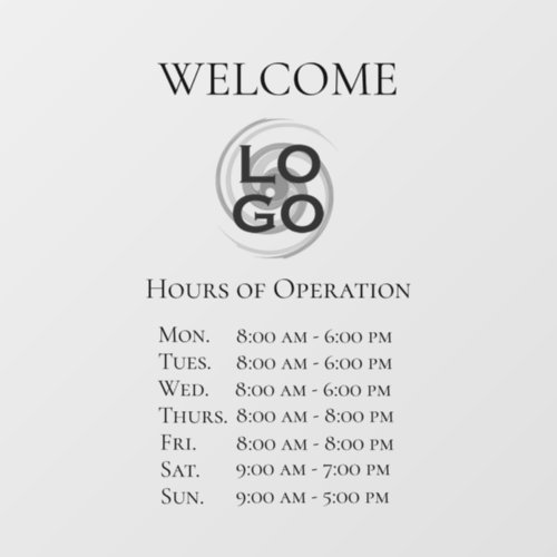 Custom Company Sign with Logo  Hours of Operation