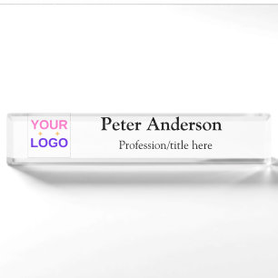 Custom company store business employee desk name plate