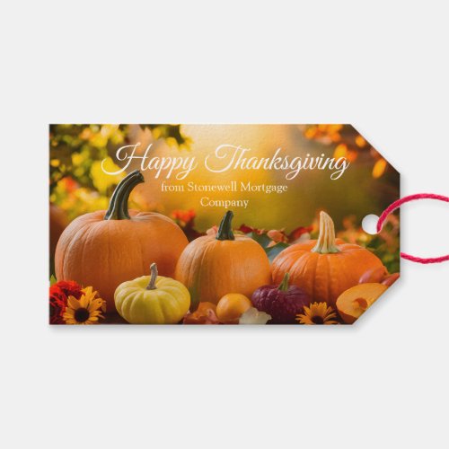 Custom Company Thanksgiving Marketing Pumpkin Gift Tags