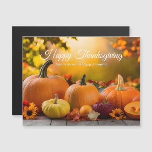 Custom Company Thanksgiving Pumpkin Magnet Card