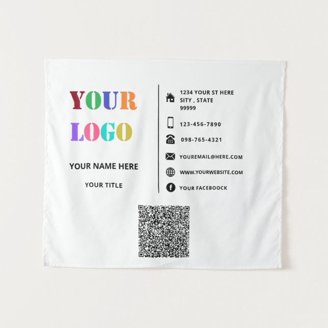 Custom Company Your Business Promotional Tapestry (Front (Horizontal))