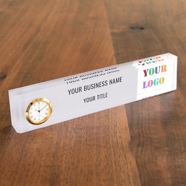 Custom Company Your Logo Text Name Desk Name Plate (Side)