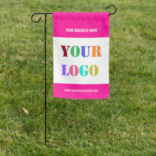 Custom Compay Logo Text Color Business Garden Flag