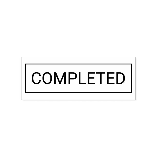 Custom Completed Label Rustic Wood Art Rubber Stamp (Stamped)