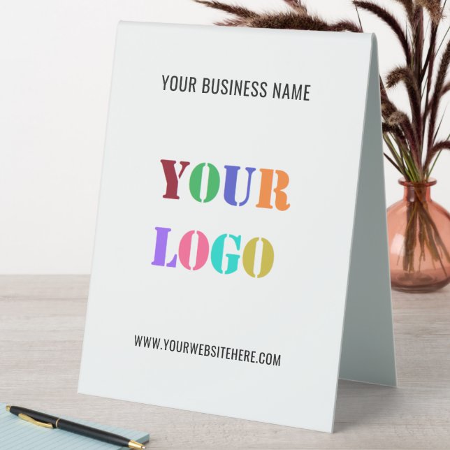Custom Compny Logo Text Business Table Tent Sign (In SItu (Table))