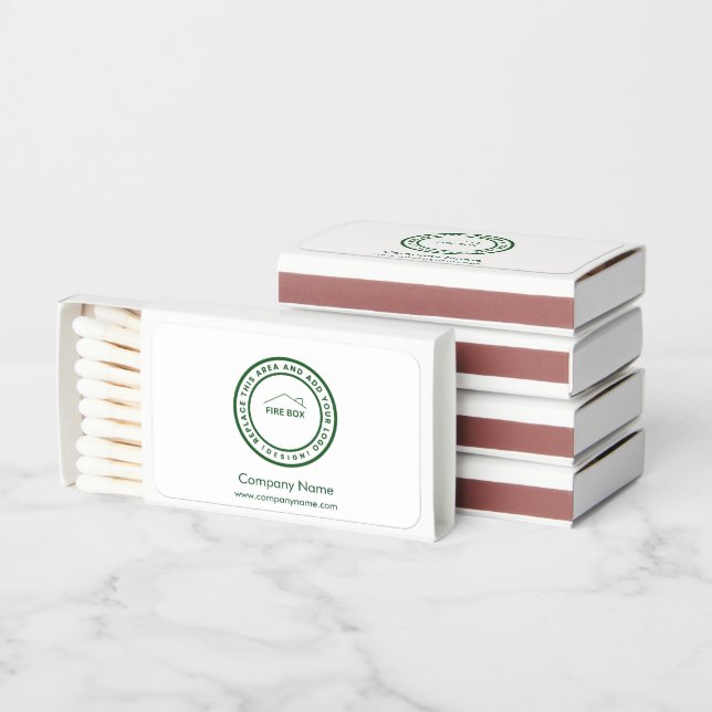 Custom Compony Name Logo and Website Matchboxes (Stacked)